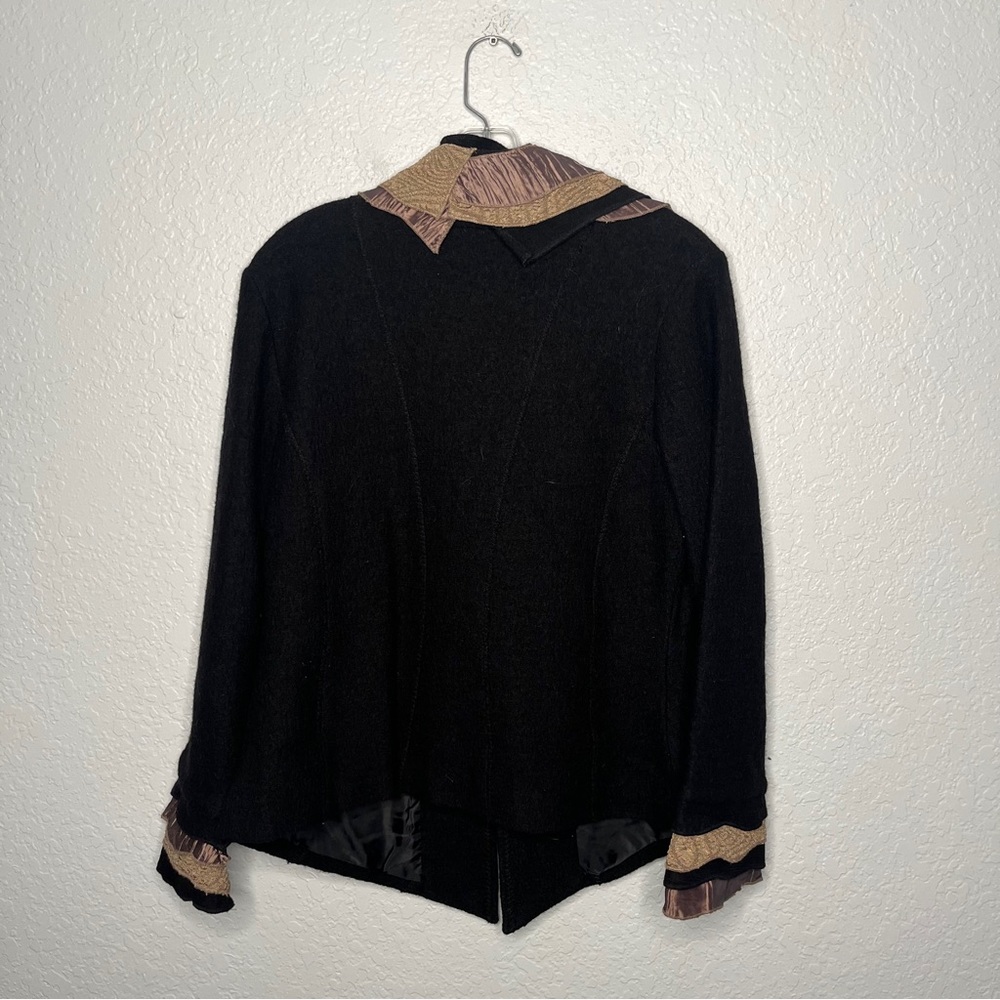 Carson Ruffle Asymmetrical Wool Button Jacket Lin… - image 7